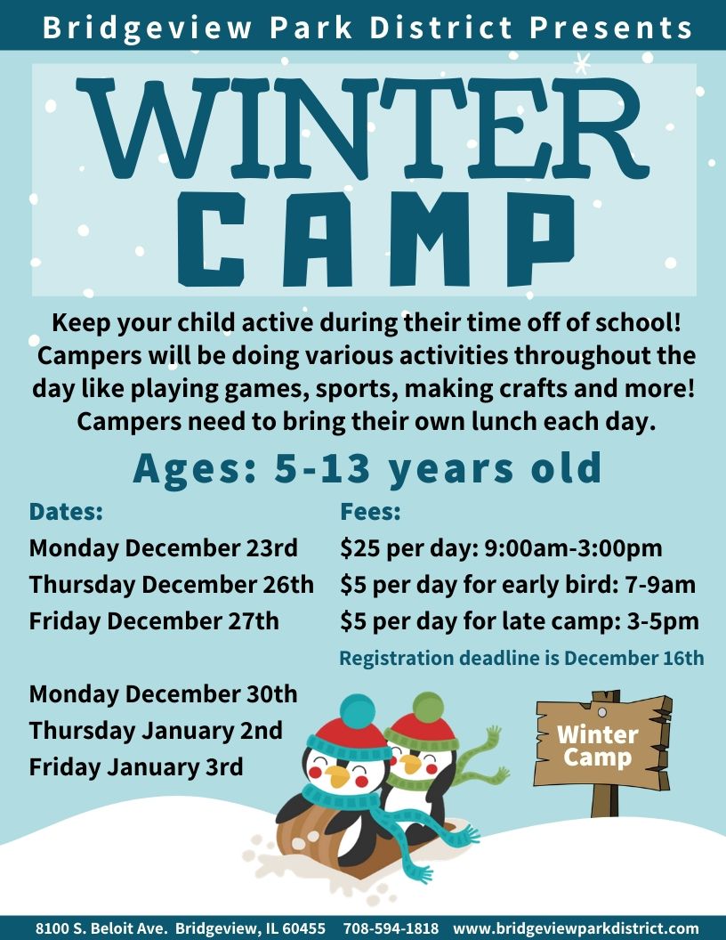 Winter Camp – Bridgeview Park District