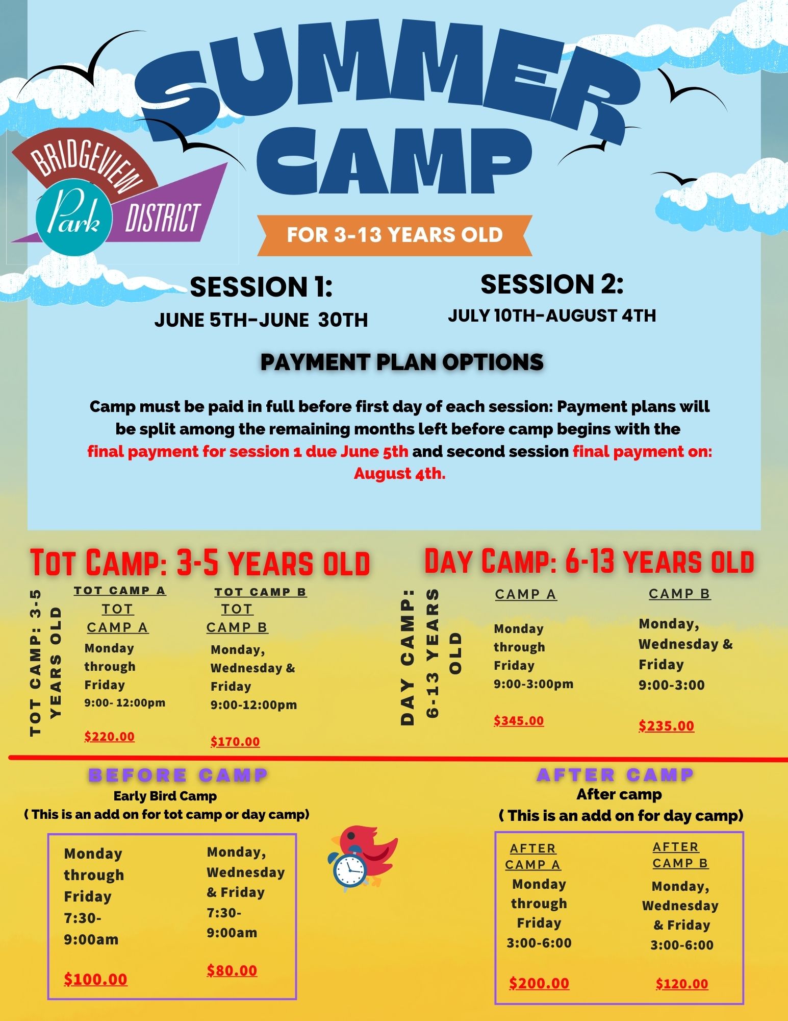 Summer Camp Bridgeview Park District